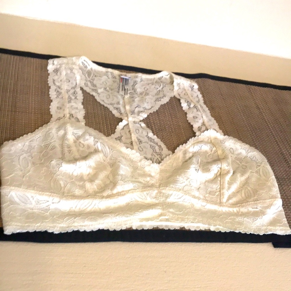 Free People ivory lace bralette